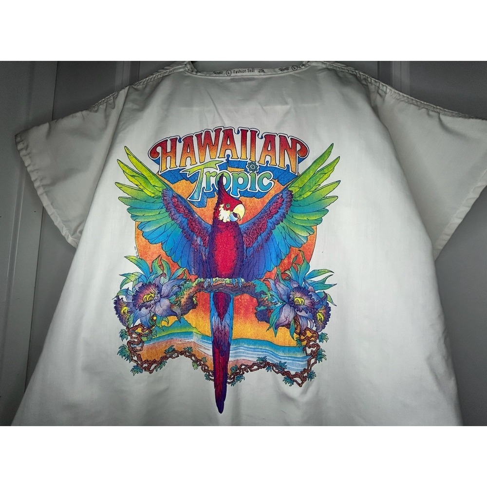 Vintage 1985 Hawaiian Tropic Myrtle Beach Nurse Smock Shirt Size Large NWOT